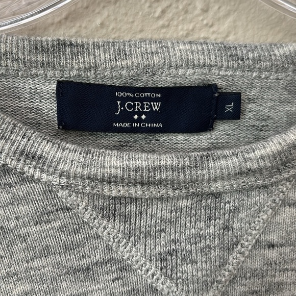 J. Crew Heathered Gray Pullover Crewneck Sweatshirt Men's Large XL - Picture 3 of 5
